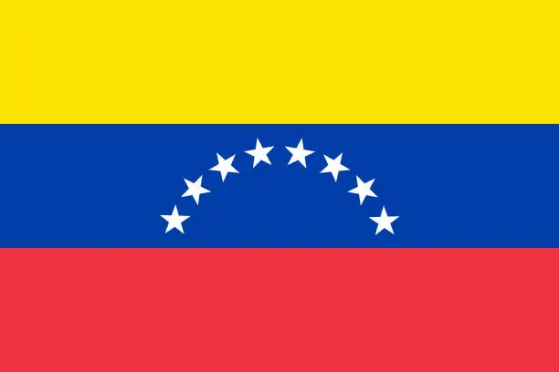 Vector illustration of Illustration of ensign of country of Bolivarian Republic of Venezuela.