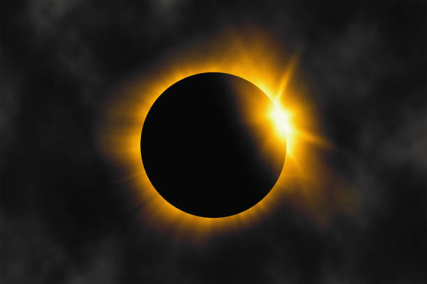 total solar eclipse 2024 - güneş tutulması stok fotoğraflar ve resimler