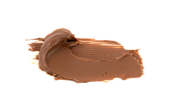 istock Chocolate Smear Isolated, Melted Chocolate Texture on White Background, Chocolate Sauce Pattern 2000340067