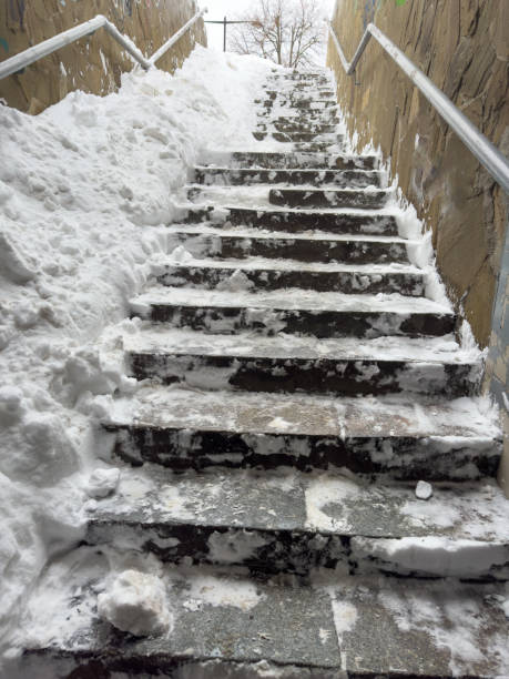 istock Steps on the stairs in the snow in winter 2000441838