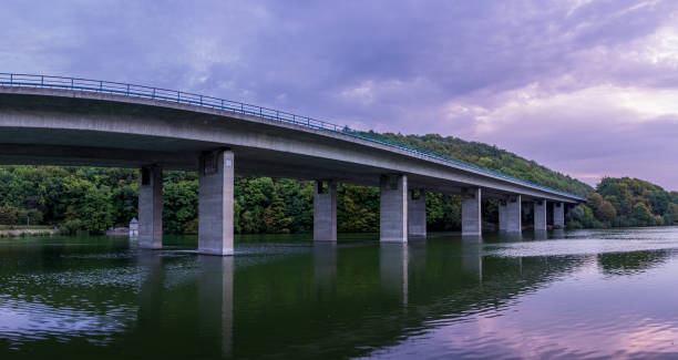 istock Bridge over the lake in the evening. Panoramic view. 2000502398