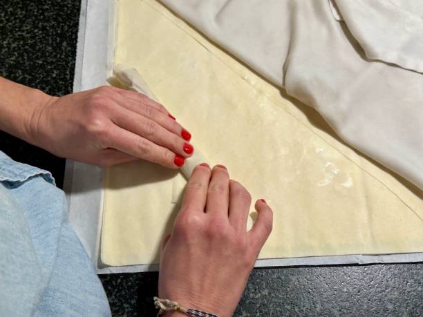istock Making vegan Moroccan Cigars dish with vegan beef rolled in filo pastry 2000557777