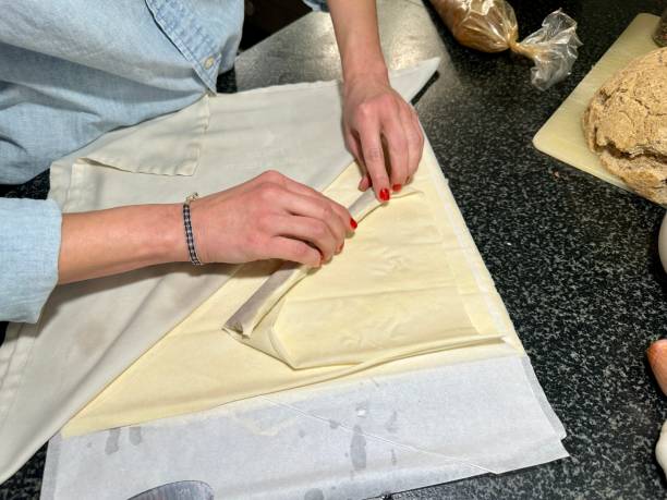 istock Making vegan Moroccan Cigars dish with vegan beef rolled in filo pastry 2000558870