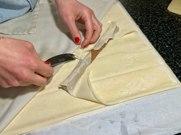 istock Making vegan Moroccan Cigars dish with vegan beef rolled in filo pastry 2000564940