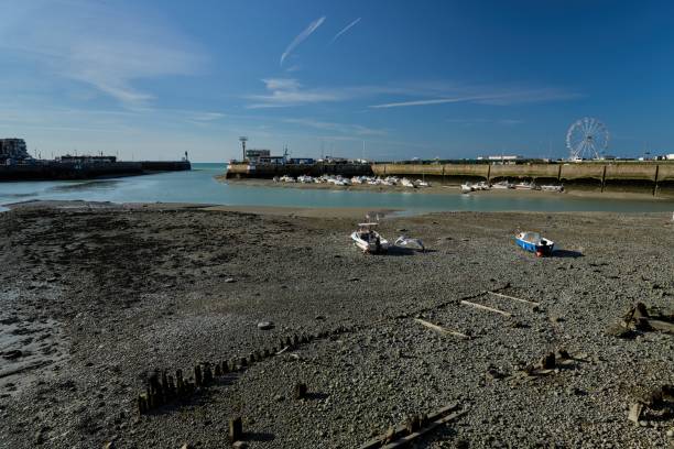 Le Treport, English Channel, mouth of the river Bresle, between Picardy and Normandy, Somme, Hauts-de-France