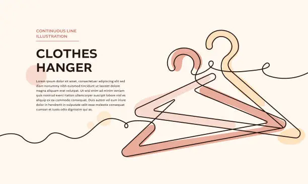 Vector illustration of Clothes Hanger Continuous Line Icon