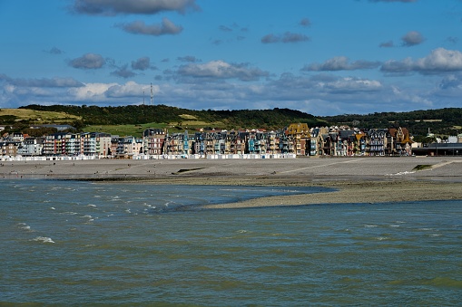 Mers-les-Bains, English Channel, mouth of the river Bresle,  between Picardy and Normandy, Somme, Hauts-de-France