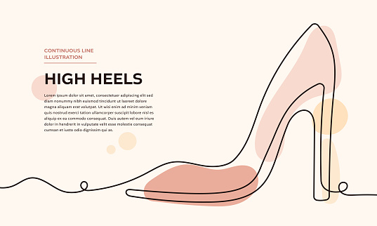 High Heels Web Banner with Continuous Line Icon