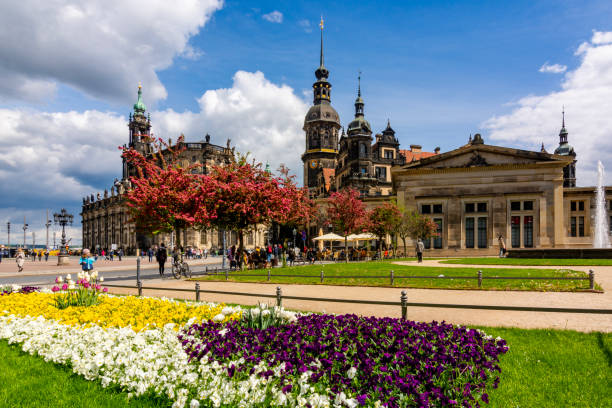 On January 20th 2024, the State Ministry of Culture building in Dresden during a clear slies cold winter day