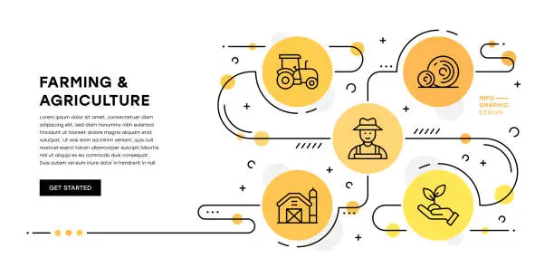 Vector illustration of Farming and Agriculture Infographic Template