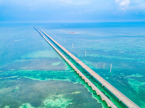 Aerial photo of Florida Keys Seven Miles Bridge