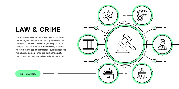 Law and Crime Web Banner with Infographic