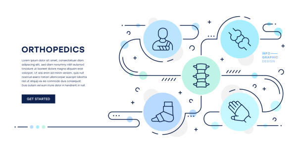 Orthopedics Infographic Template Orthopedics Web Banner Infographic Template spinal surgery recovery stock illustrations