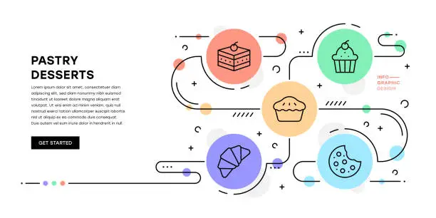 Vector illustration of Pastry Dessert Infographic Template