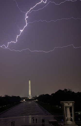 Washington Monument and lightning