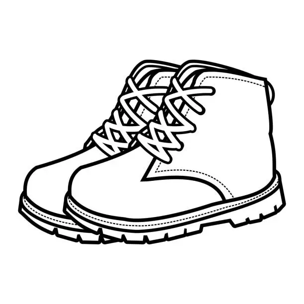 Vector illustration of Winter shoes vector outline