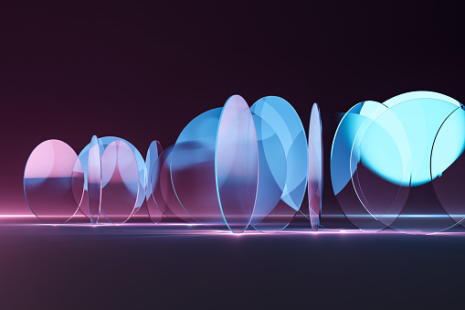 Abstract glass pieces background - 3D generated image.
