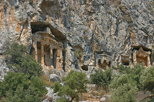 Lycian Tombs of ancient Caunos city, Dalyan, Turkey