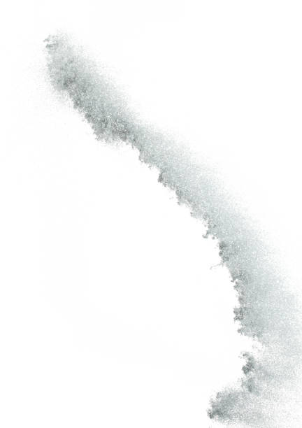 istock Silver metallic glitter sparkle explosion in air. Silver Glitter sand spark blink celebrate Chinese new year, fly throw silver glitters particle. White background isolated, selective focus Blur bokeh 2001192998