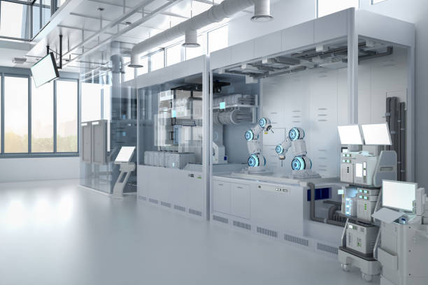 istock Laboratory interior or manufacturing factory with space 2001261342