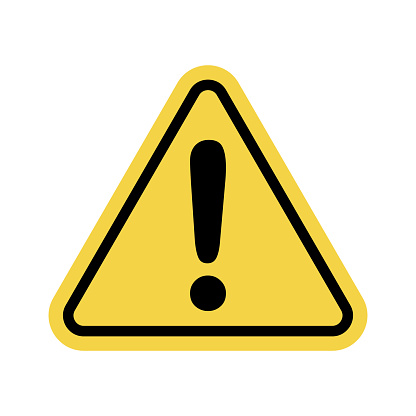 Hazard warning sign vector illustration. Triangle yellow isolated sign with exclamation mark to warn of danger and notice caution, important traffic signal reflector about accident and road problem