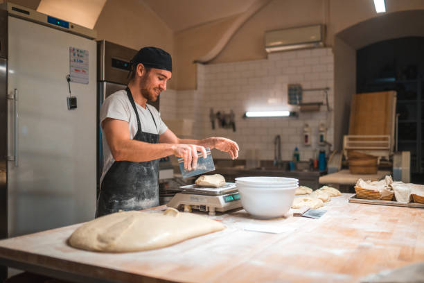 istock Proofed Dough Divided In Pieces In An Artisan Bakery 2001294886