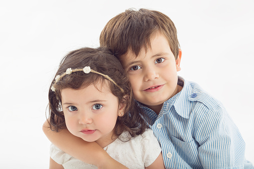 Beautiful Latin american older brother and younger sister - Buenos Aires - Argentina