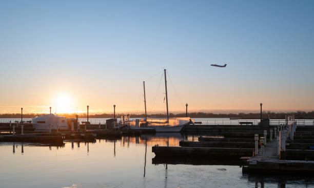 istock Airplane Taking Off at Billy Bishop Airport in Toronto 2001376904