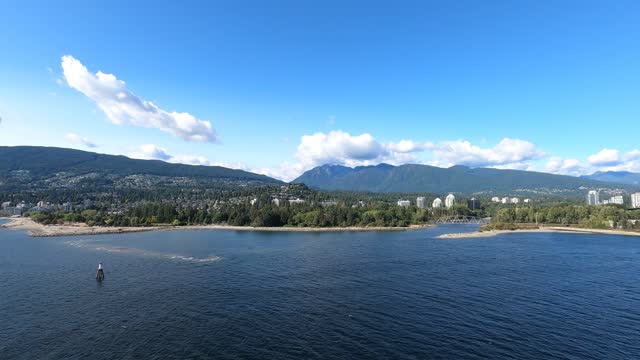 The view of West Vancouver and Lions Gate Bridge, Vancouver, Canada