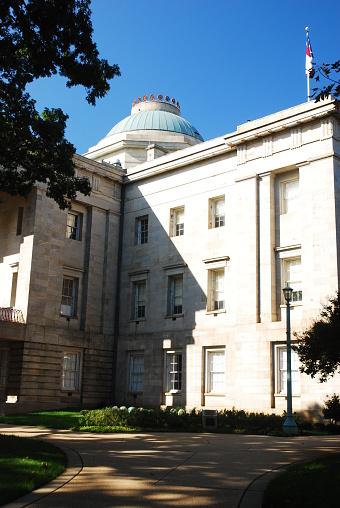 The dome of the North Carolina State Capitol in Raleigh is the home of the state governments politics and legislature