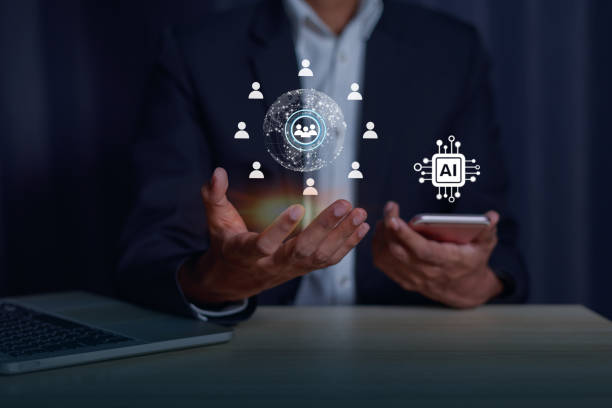 istock Businessman holding hologram Chat GPT virtual icon on smartphone intelligence Ai, Chat GPT Chat with AI Artificial Intelligence, Futuristic technology, robot in online system Data exchanges development. customer service, social media. digital marketing on 2001621554
