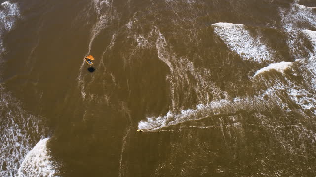 Aerial View of Kite Surfer