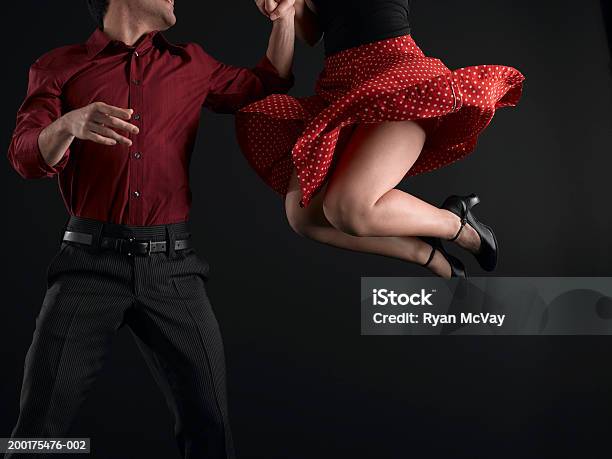 Couple Swing Dancing Low Section Stock Photo - Download Image Now - Swing Dancing, Coordination, 20-24 Years