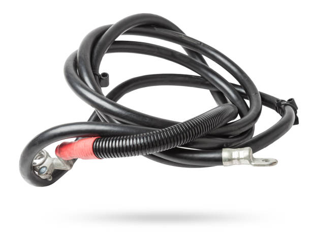 istock Automotive wiring harness with negative battery terminal and squib for disconnection in case of an accident. Vehicle security systems. 2001838400