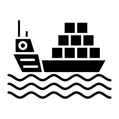 Cargo Ship icon vector image. Can be used for Transport.