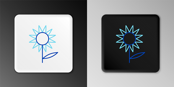 Line Sunflower icon isolated on grey background. Colorful outline concept. Vector.