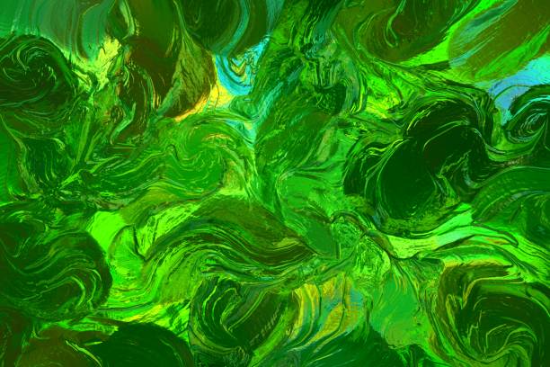 green liquid glass, art abstract background for device screens or other art design