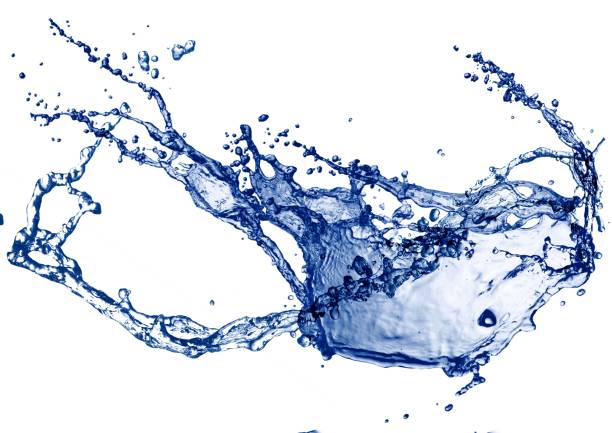White background with blue splashes