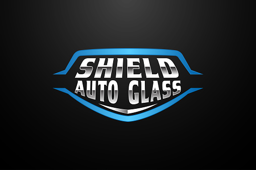 Windshield auto glass repair symbol identity car fix auto glass company symbol for service and automotive