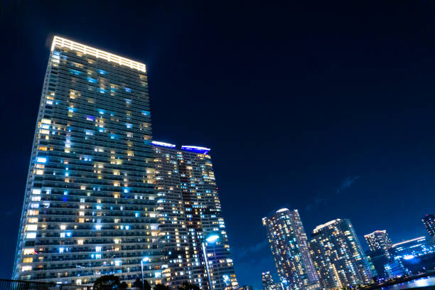 istock Skyscrapers in the office district at night 2001902831