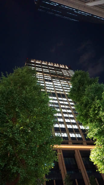 istock Skyscrapers in the office district at night 2001904899