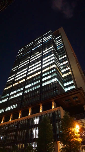 istock Skyscrapers in the office district at night 2001907517