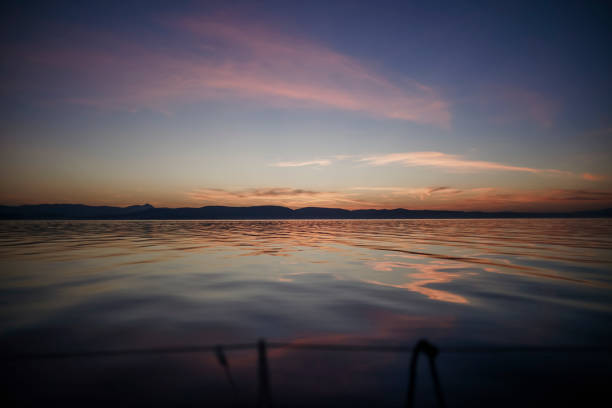 Sea Wave At Sunset stock photo