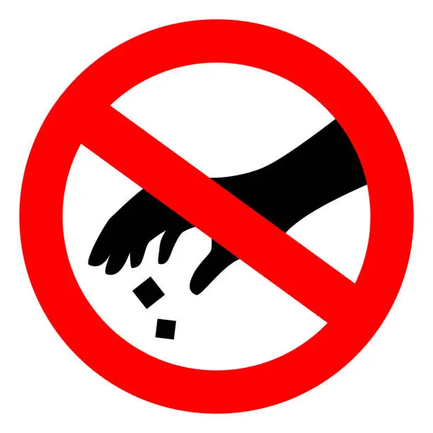 Vector illustration of No littering sign, please use dustbin