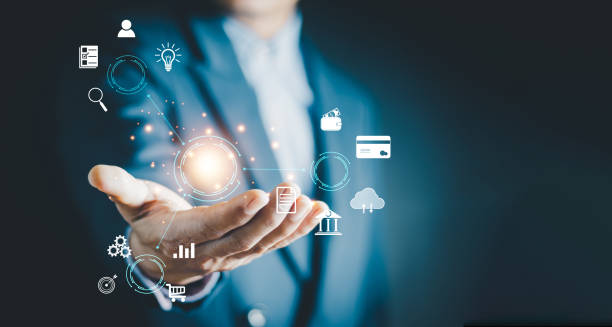istock Business global internet connection application technology and digital marketing, Financial and banking, Digital link tech, big data. 2002035496
