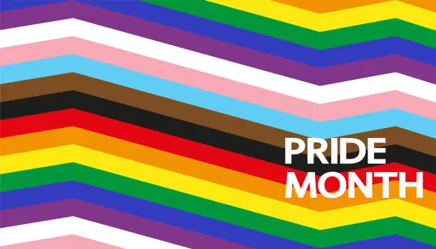 Vector illustration of Pride Month greeting poster, vector.