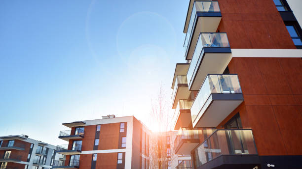 istock Residential area with modern apartment building. 2002077504
