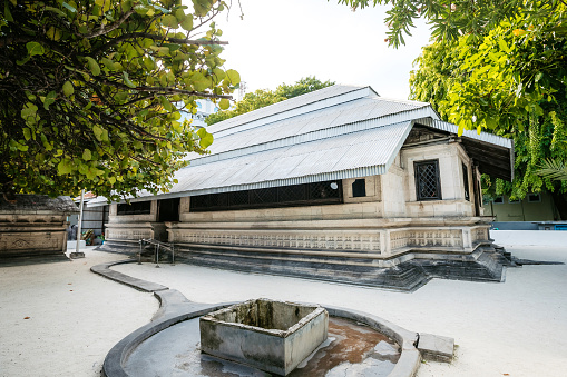 Sultan Ibrahim Iskandar Coral Tomb within the Malé Old Friday Mosque (Hukuru Miskiy) in the Maldives.
