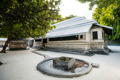Sultan Ibrahim Iskandar Coral Tomb within the Malé Old Friday Mosque (Hukuru Miskiy) in the Maldives.