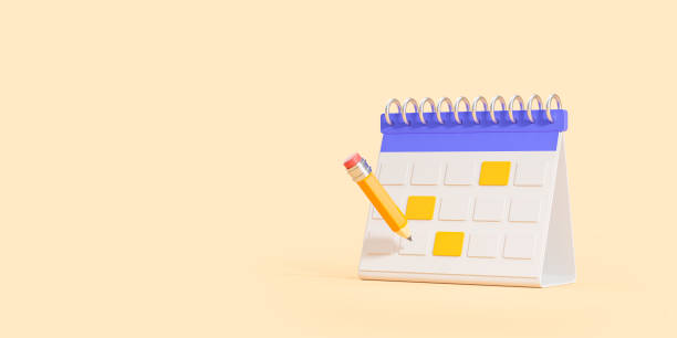 istock Desk calendar and pencil, time management concept 2002090655